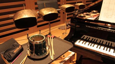 A snapshot of some of the instrumentation necessary for the performance of Stockhausen's Kontakte, October 2016