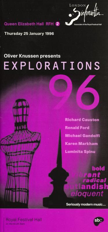 1996 - Oliver Knussen presents Explorations, January