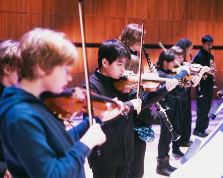 Young ensemble violins