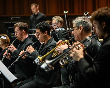 Royal Academy of Music students playing side-by-side London Sinfonietta musicians