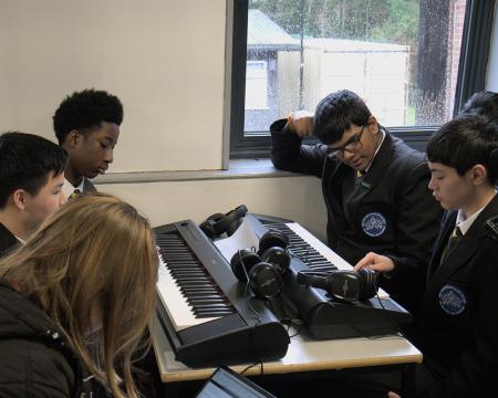 Students in composition workshops