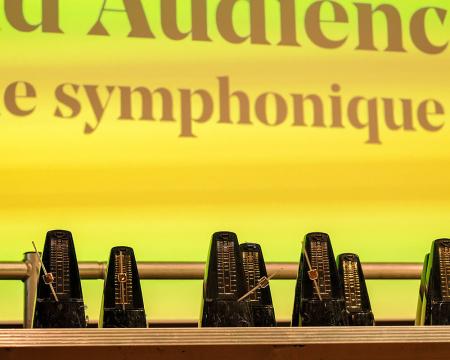 Metronomes ticking away on stage