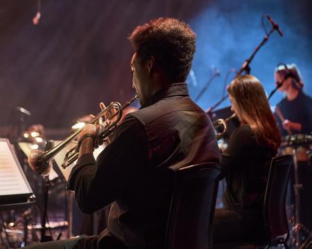 An image of trumpet players at London Sinfonietta's London Third Stream concert