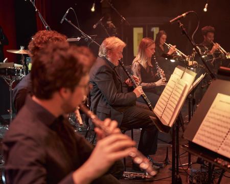 An image of woodwind players at London Sinfonietta's London Third Stream concert