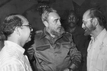 Poet Miguel Barnet and Fidel Castro, Cuba