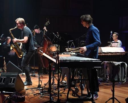 The London Sinfonietta and saxophonist Marius Neset performing at the Southbank Centre