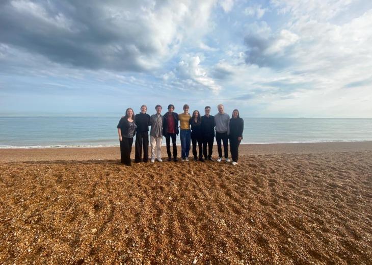 Academy players on the beach 